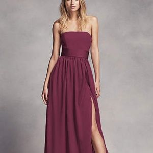 Davids Bridal Strapless Vera Wang Dress - Wine